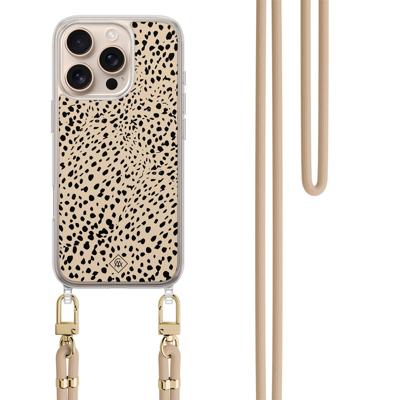 iPhone 16 Pro hoesje met beige koord - Spot on
