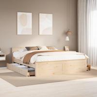 Bedframe zonder matras met hoofdbord grenenhout 180x200 cm - thumbnail