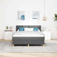 Boxspringbed met Matras in Donkergrijs, 140 x 200 cm, Stof - thumbnail