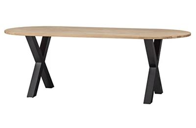 WOOOD Ovale Eettafel 'Tablo' met X-poot, 220 x 90cm