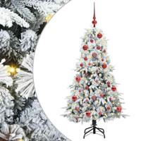 VidaXL Kunstmatige inklapbare kerstboom wit 150 cm pe en pvc - thumbnail