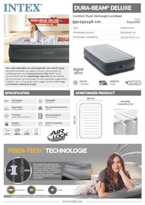 INTEX Comfort Pluche Verhoogd logeerbed - elektrisch 1 persoons 64412ND - thumbnail