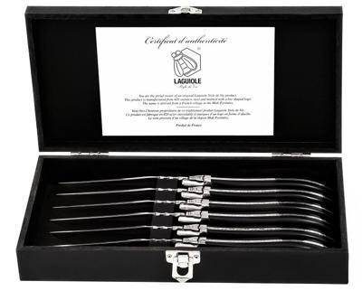 STYLE DE VIE - Laguiole Luxury Line - Steakmes s/6 in kistje Ebbenhout