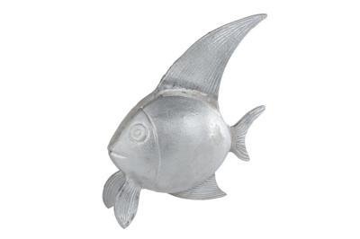 Sculptuur Fish L zilver aluminium