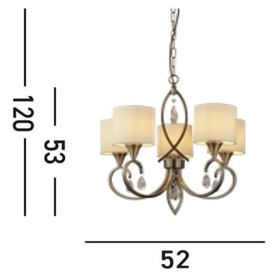 Searchlight Klassieke hanglampAlberto 5-lichts antiek brons - 1605-5AB