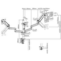 Equip 650134 triple monitorarm Zwart - thumbnail