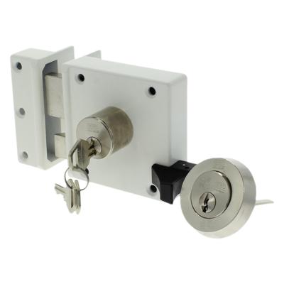 Nemef 4154 Veiligheidsoplegslot | DM50mm | slotkast wit gelakt 99x98mm | 3 sleutels | sluitkom en veiligheidsrozet | DR 2 - 9415402002 Nemef 4154 Veiligheidsoplegslot | DM50mm | slotkast wit gelakt 99x98mm | 3 sleutels | sluitkom en veiligheidsrozet | DR 2 - 9415402002