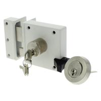 Nemef 4154 Veiligheidsoplegslot | DM50mm | slotkast wit gelakt 99x98mm | 3 sleutels | sluitkom en veiligheidsrozet | DR 2 - 9415402002 - thumbnail