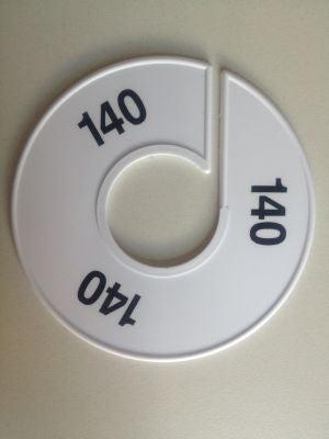 Maatring 11 cm wit/zwart 140