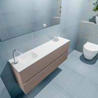 MONDIAZ ADA 120cm toiletmeubel smoke. LEX wastafel talc links 1 kraangat - thumbnail