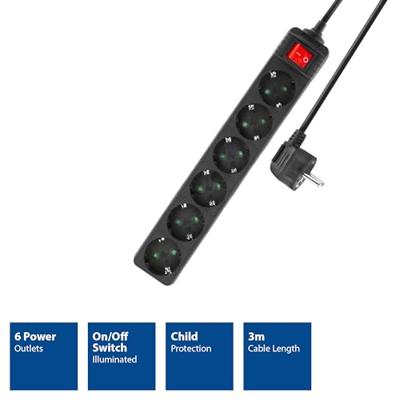 ACT AC2460 Stekkerdoos 6-voudig - thumbnail