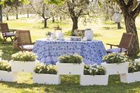 Bama Brick Koppelbare Plantenbakken 75L 59x23x27 cm 5 Stuks Wit - thumbnail