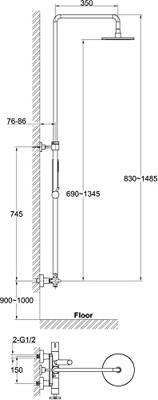 Ben Lavion 250 Cool regendoucheset Ø25cm chroom