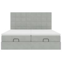 Ottoman bed met matrassen en LED's 180x200cm fluweel lichtgrijs - thumbnail