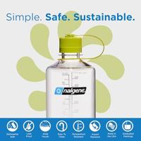 Nalgene Narrow-Mouth Sustain 1L Drinkfles Clear/Green Clos 1L - thumbnail