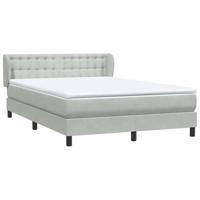 Boxspring met matras fluweel lichtgrijs 160x210 cm - thumbnail