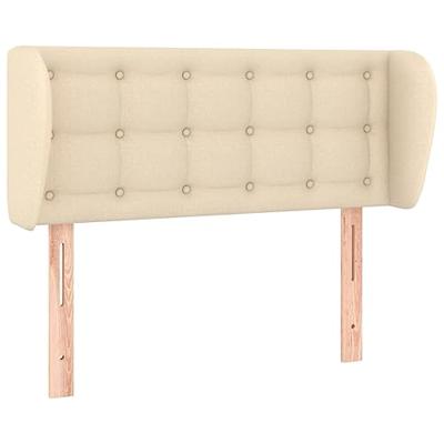 Hoofdbord met randen 103x23x78/88 cm stof crèmekleurig