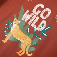 Kindershirt met lange mouwen dierenprint 92 cognackleurig - thumbnail
