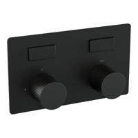 Brauer Stripe 2-weg inbouwthermostaat met drukknoppen met in- en afbouwdelen mat zwart - thumbnail