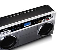Lenco SCD-580 Ghettoblaster - draagbare cd-speler - PLL FM-radio - met USB en Bluetooth - met stroomadapter - zilver - thumbnail