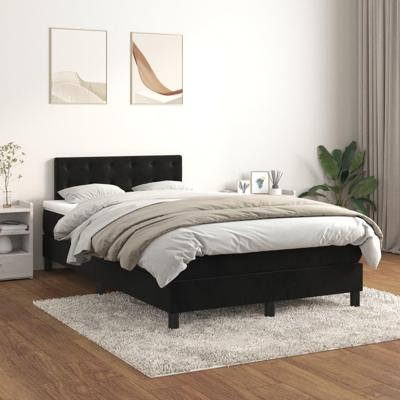 Boxspring met matras fluweel zwart 120x200 cm