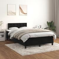 Boxspring met matras fluweel zwart 120x200 cm - thumbnail