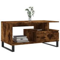 Salontafel 90x49x45 cm bewerkt hout gerookt eikenkleurig - thumbnail