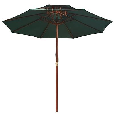 VidaXL Dubbeldekker parasol 270x270 cm houten paal groen