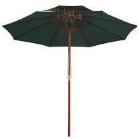 VidaXL Dubbeldekker parasol 270x270 cm houten paal groen - thumbnail