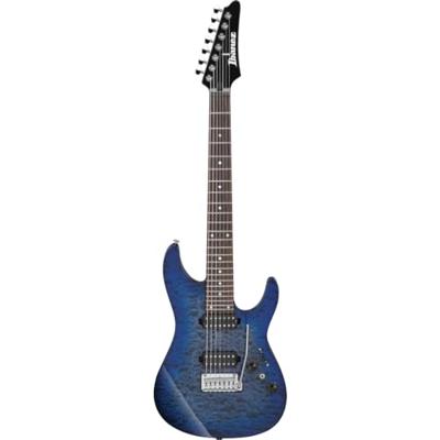 Ibanez AZ427P2QM Premium Twilight Blue Burst 7-snarige elektrische gitaar met gigbag - thumbnail