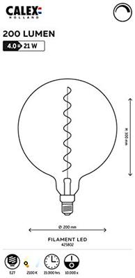 Circle Led Globe lamp3W - E27 - Led - 250lm - 2200K - 2101003100