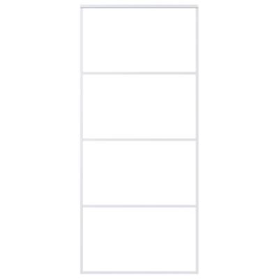 Schuifdeur 90x205 cm mat ESG-glas en aluminium wit