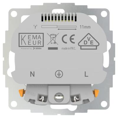 Stopcontact met 2x USB poort 2400mA glanzend wit - compatible met Busch-Jaeger Standaard / Inbouw SI