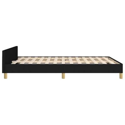 Bedframe met hoofdeinde stof zwart 140x190 cm Bedframe met hoofdeinde stof zwart 140x190 cm