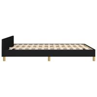 Bedframe met hoofdeinde stof zwart 140x190 cm - thumbnail