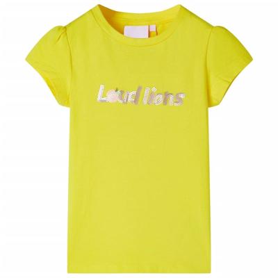 VidaXL Kindershirt met kapmouwen 140 felgeel