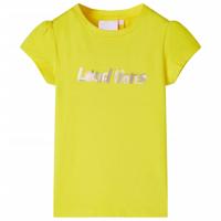 VidaXL Kindershirt met kapmouwen 140 felgeel - thumbnail