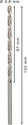 Bosch Accessories 2608596819 HSS Metaal-spiraalboor 4.8 mm Gezamenlijke lengte 132 mm Geslepen DIN 340 Cilinderschacht 5 stuk(s)