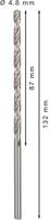 Bosch Accessories 2608596819 HSS Metaal-spiraalboor 4.8 mm Gezamenlijke lengte 132 mm Geslepen DIN 340 Cilinderschacht 5 stuk(s) - thumbnail