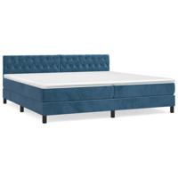 Boxspring met matras fluweel donkerblauw 200x200 cm - thumbnail