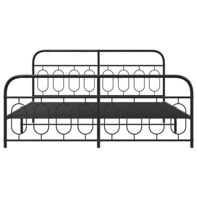 Bedframe met hoofd- en voeteneinde metaal zwart 183x213 cm