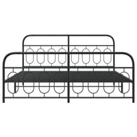 Bedframe met hoofd- en voeteneinde metaal zwart 183x213 cm - thumbnail