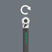 Wera Click-Torque C 3 Draaimomentsleutel met omschakelrratel 1/2" Vierkant 40-200 Nm - 05075622001 - thumbnail