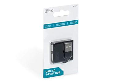 Digitus DA-70217 USB 2.0-hub 4 poorten Zwart Digitus DA-70217 USB 2.0-hub 4 poorten Zwart