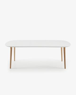 Kave Home Oqui eettafel uitschuifbaar 160/260x100 cm Wit