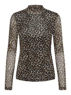 Only Onlerica Life Mesh L/s Top Jrs Noos T-shirt Lange Mouw Pumice Stone Everyday Leo