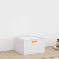 Sieradendoosje 3-laags 23x20,5x14 cm wit - thumbnail