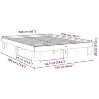 Bedframe zonder matras 160x200 cm massief hout eiken - thumbnail
