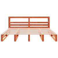 Bedframe zonder matras massief grenenhout wasbruin 200x200 cm - thumbnail