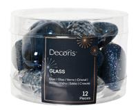 Figuur glas l2b4h4 cm blauw ass 12st kerst Decoris - Decoris - thumbnail
